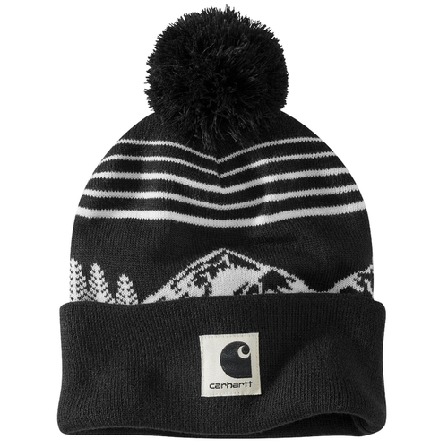 Knit Pom Mountain Beanie - BLK-Black | Carhartt 106335