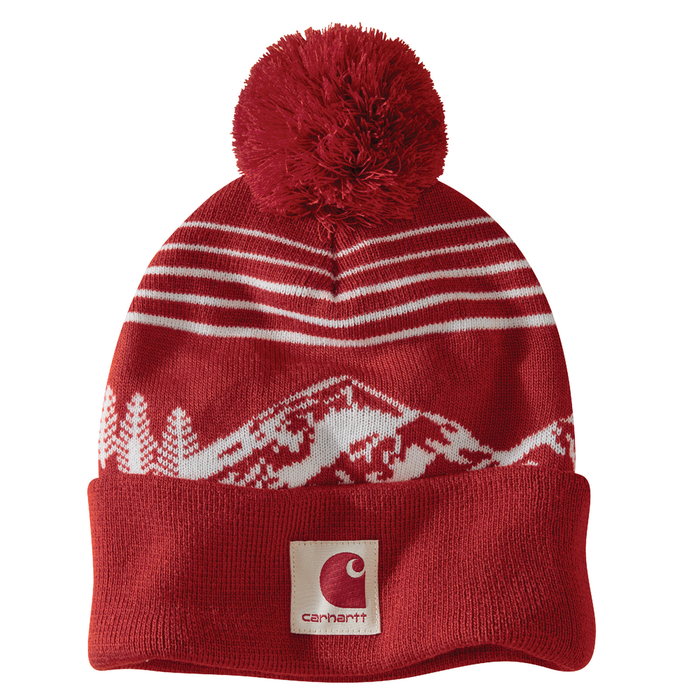 Knit Pom Mountain Beanie - R99-Crabapple | Carhartt 106335