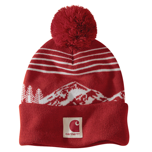 Knit Pom Mountain Beanie - R99-Crabapple | Carhartt 106335