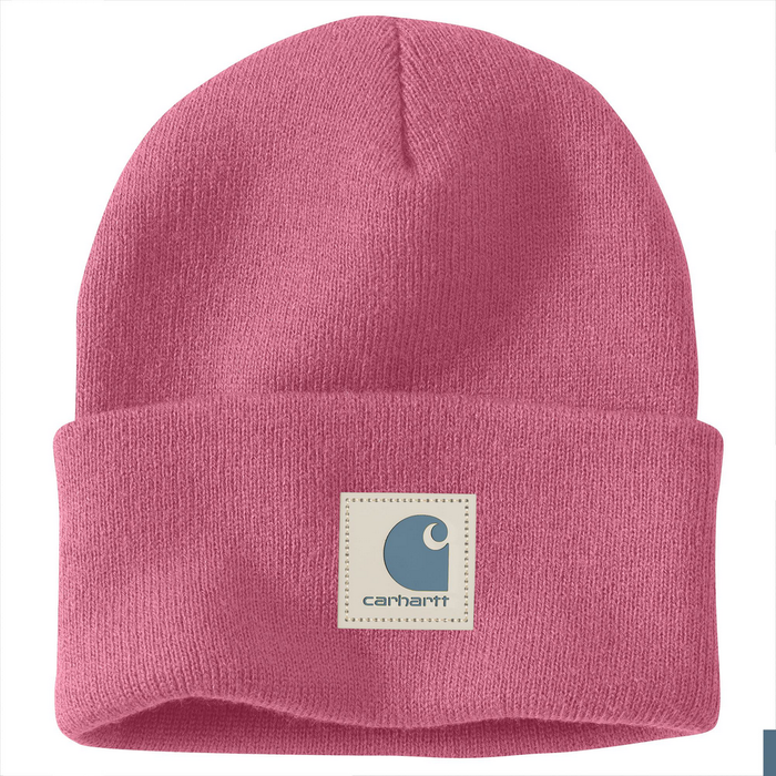 Knit Rubber Patch Beanie - V73-Woodrose | Carhartt 106920
