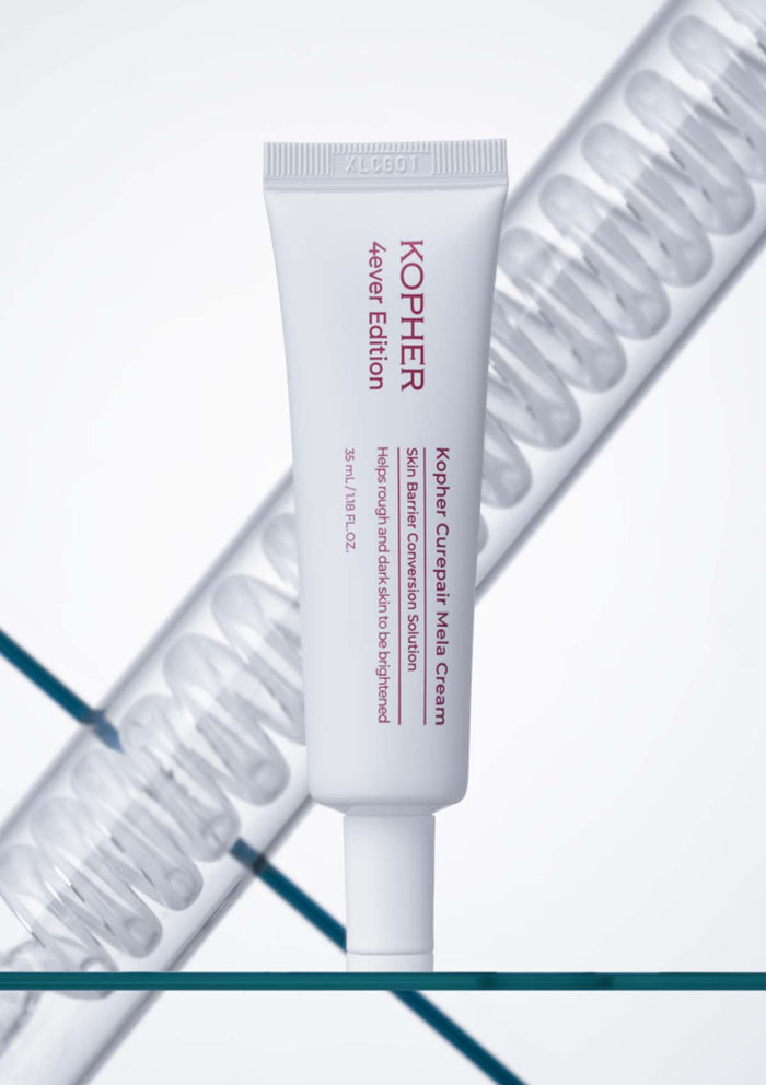 Kopher skincare tube with a clear background