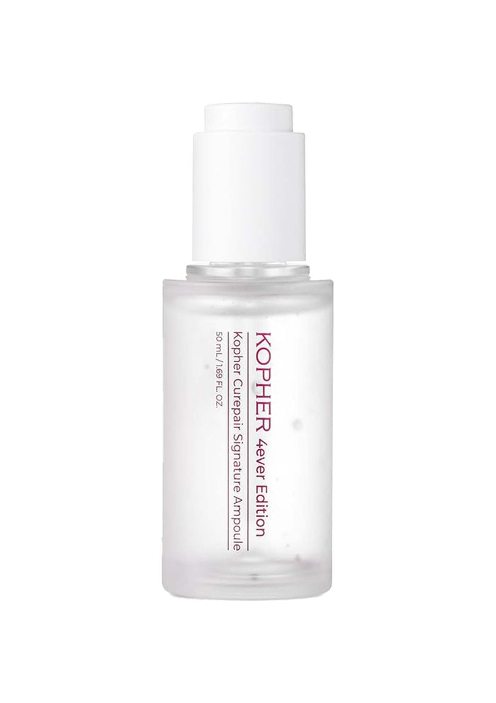 Skincare bottle with white cap and visible branding on a white background