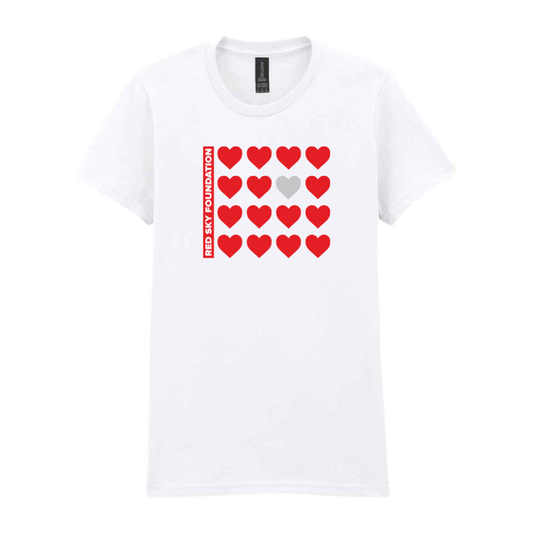 Lady fit Hearts by Josie t-shirt in white