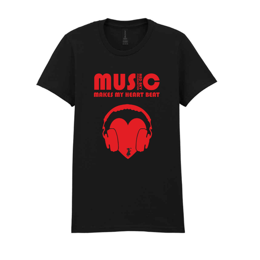 Lady fit Music t-shirt in Black