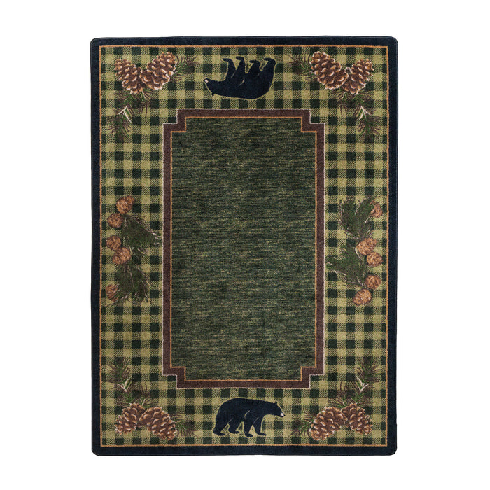 Image of an area rug, Lakeside Bear - Green