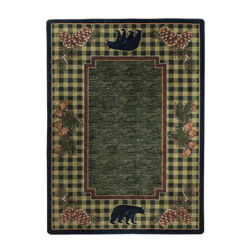 Image of an area rug, Lakeside Bear - Green