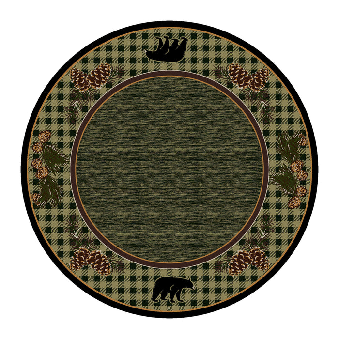 Image of an area rug, Lakeside Bear - Green