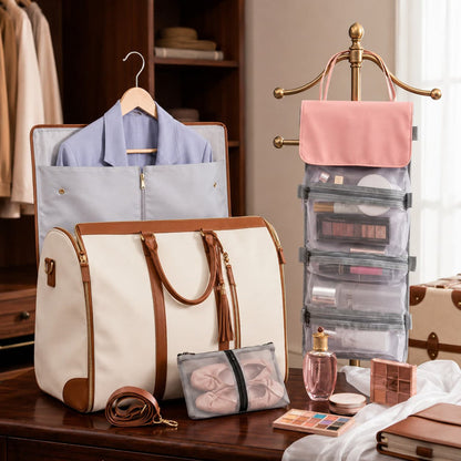 Beige +  additional Cosmetic bag