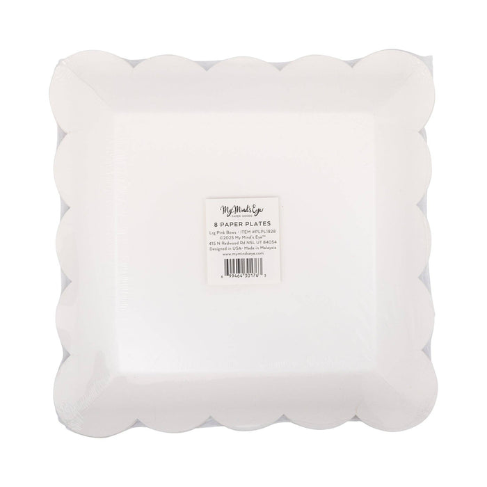 Large Pink Bows Paper Plate Set