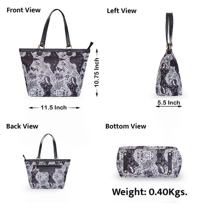 Women's monochrome tote shoulder bag for work, travel, and daily use-infographic image