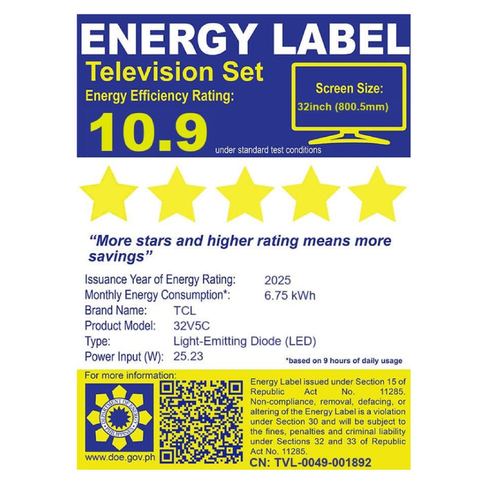LED-32V5C TCL 32`` GOOGLE QLED TV