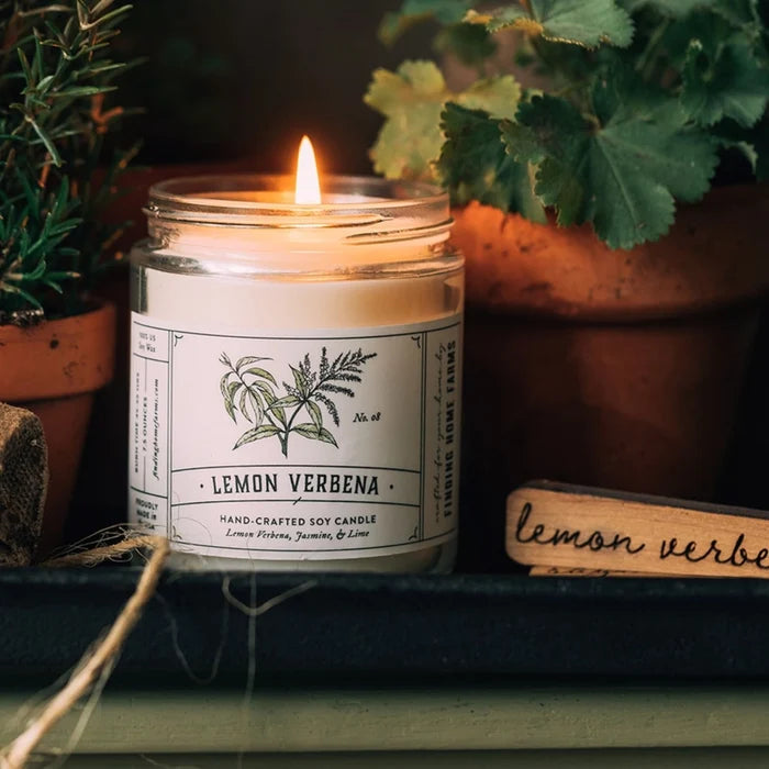 Lemon Verbena Scented Soy Wax Candle