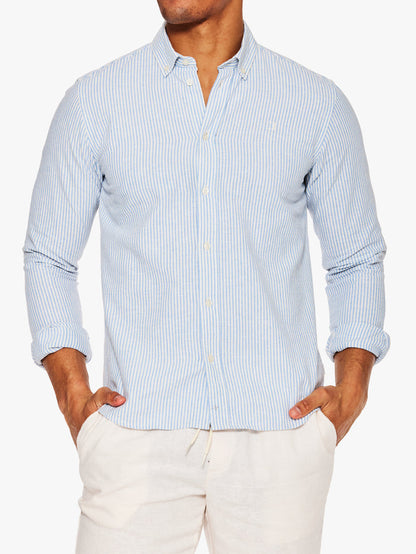 Les Deux Konrad Stripe Cotton Linen Shirt