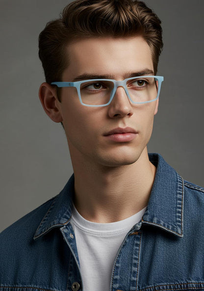 Light Blue Square Full Rim