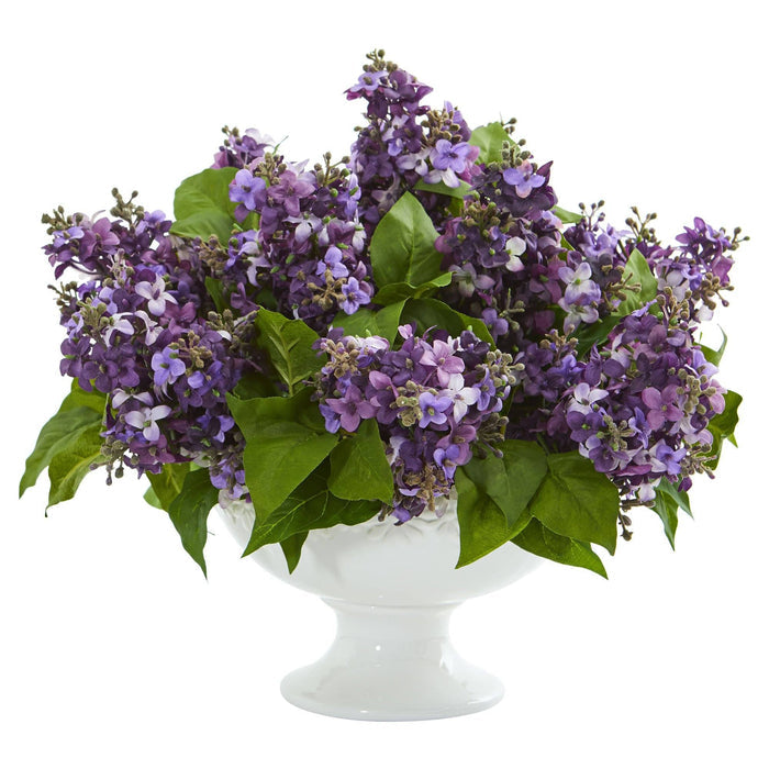 Lilac Artificial Arrangement in White Vase