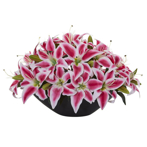 Lily Centerpiece Artificial Floral Arrangement