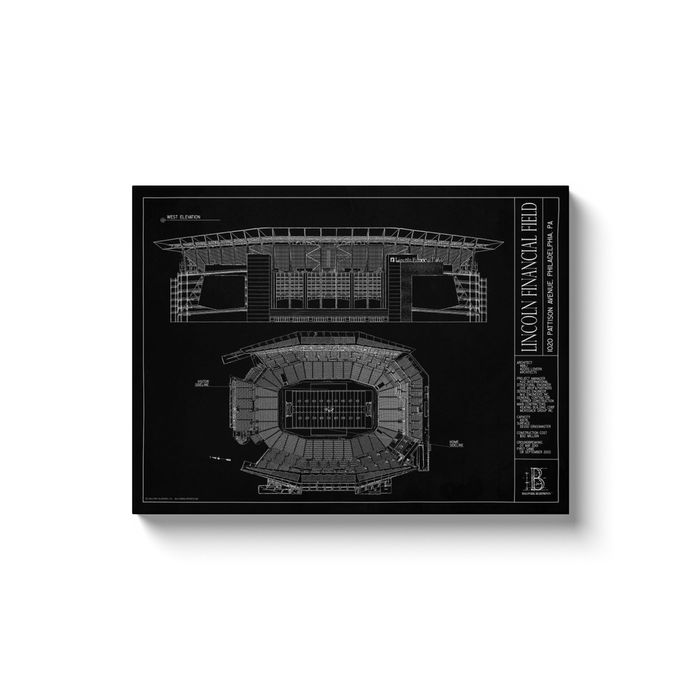Lincoln Financial Field 18x24" Canvas Wrap - Black