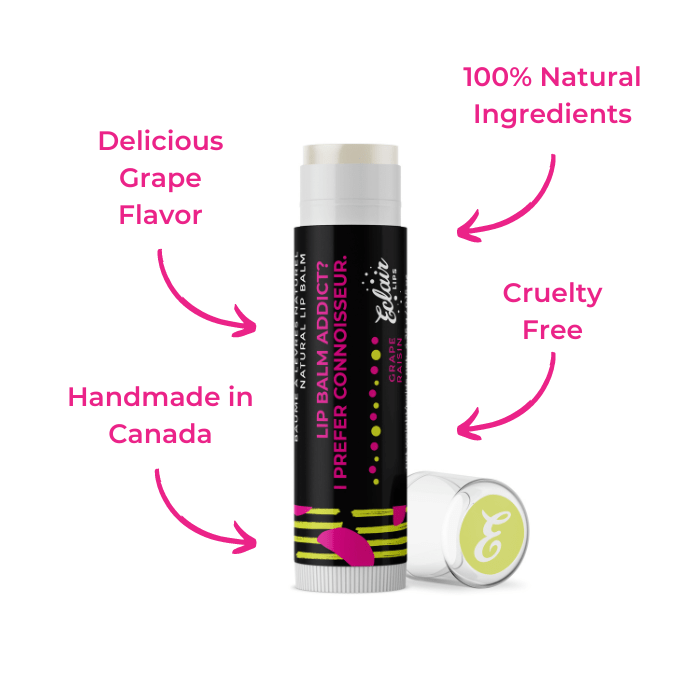 Eclair Grape Lip Balm - Handmade in Canada, Natural Ingredients, Cruelty Free