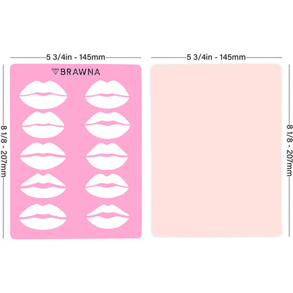 Lip Blush Tattoo Practice Stencil with Inkless Practice Skin - 10 lip shapes