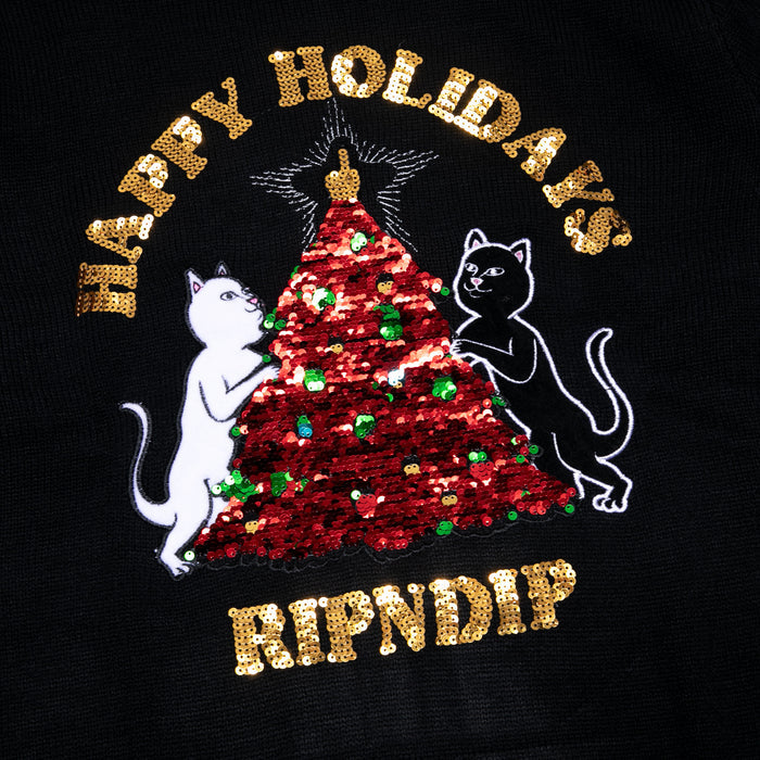 RIPNDIP Litmas Tree Knitted Sweater (Black)