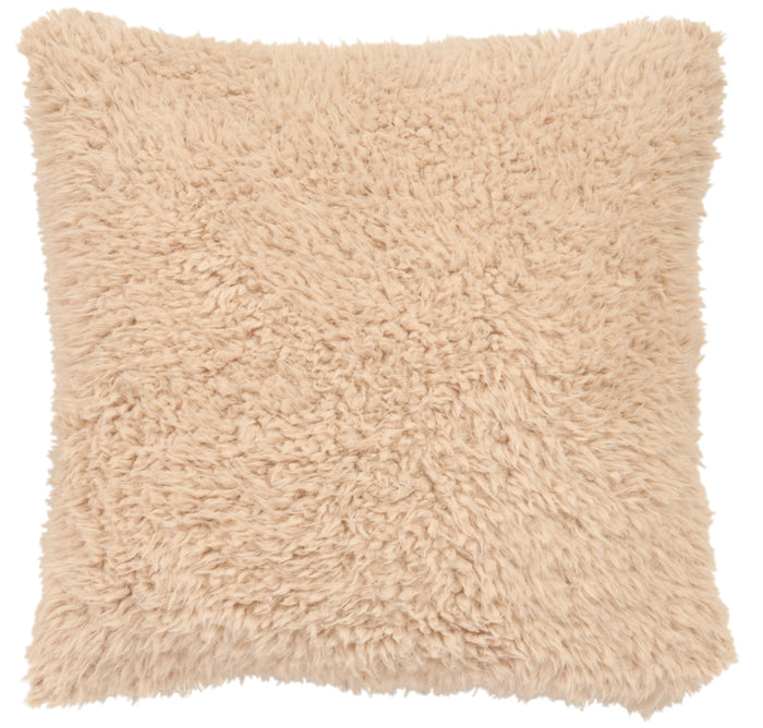 Llama Sand Faux Fur Euro Sham - 26"x26"