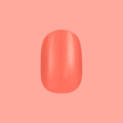 Lobster | Extra Short | Squoval - Tab Press-On nail in bright orangey red pink for easy at home mani
