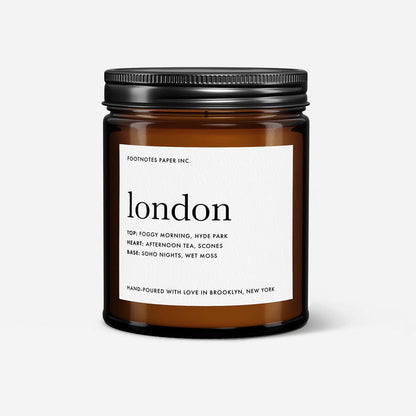 London Candle | Woody Aromatic Candle - Footnotes Paper