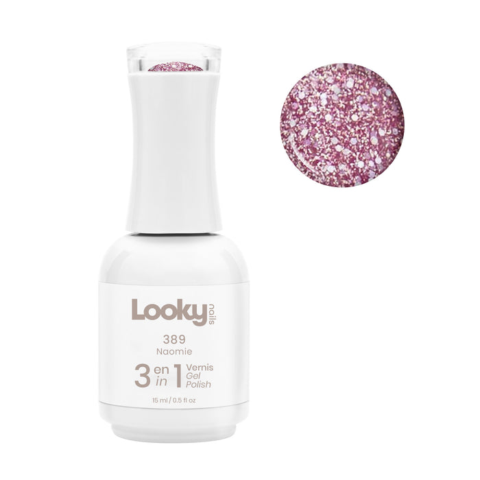 Looky Vernis Gel 3 en 1 #389 Naomie (Collection Sparkle)