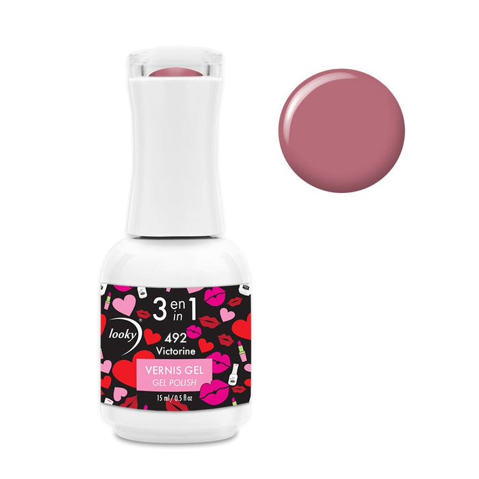 Looky Vernis Gel 3 en 1 #492 Victorine (Collection Love)