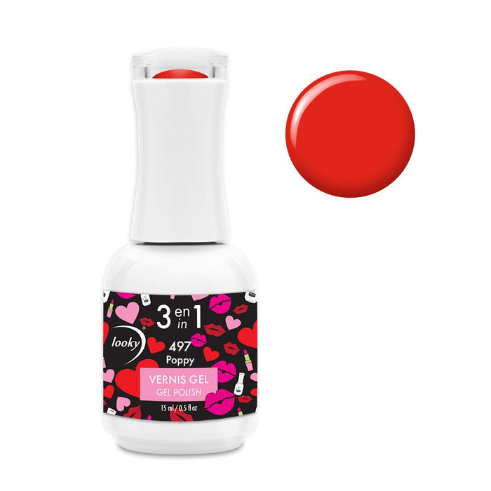 Looky Vernis Gel 3 en 1 #497 Poppy (Collection Love)