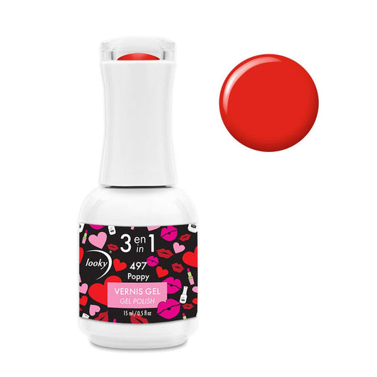 Looky Vernis Gel 3 en 1 #497 Poppy (Collection Love)