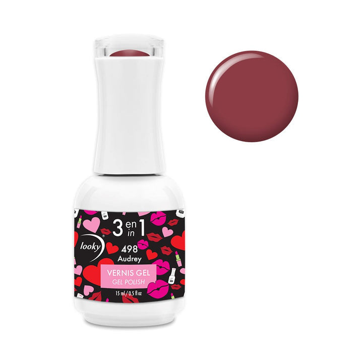 Looky Vernis Gel 3 en 1 #498 Audrey (Collection Love)