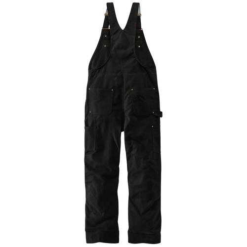 Loose Fit Firm Duck Insulated Bib Overall - BLK-Black | Carhartt 106672