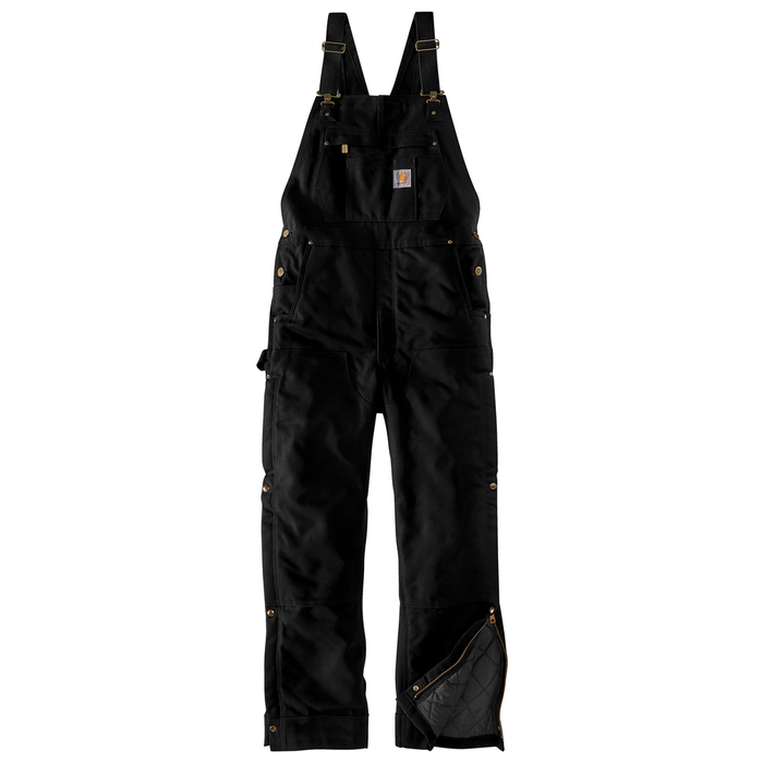 Loose Fit Firm Duck Insulated Bib Overall - BLK-Black | Carhartt 106672