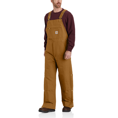 Loose Fit Firm Duck Insulated Bib Overall - BRN-Carhartt Brown | Carhartt 106672