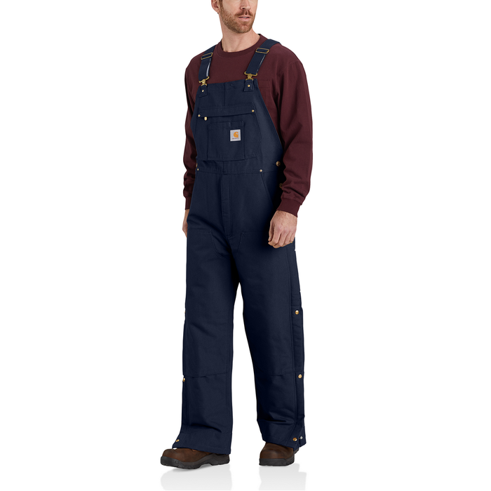 Loose Fit Firm Duck Insulated Bib Overall - DNY-Dark Navy | Carhartt 106672