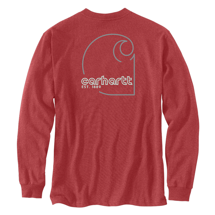 Loose Fit Heavyweight Long-Sleeve Pocket C Graphic T-Shirt - RA0-Crabapple Heather | Carhartt 106496