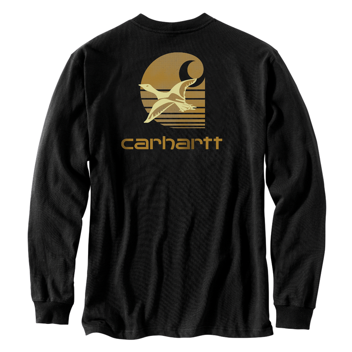 Loose Fit Heavyweight Long-Sleeve Pocket Duck Graphic T-Shirt - BLK-Black | Carhartt 106629