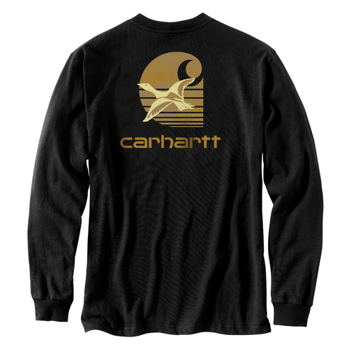 Loose Fit Heavyweight Long-Sleeve Pocket Duck Graphic T-Shirt - BLK-Black | Carhartt 106629