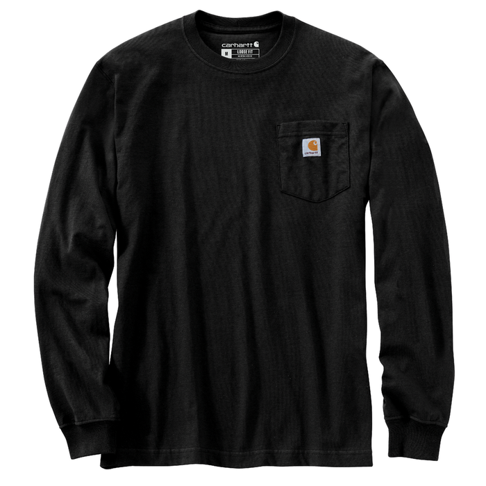 Loose Fit Heavyweight Long-Sleeve Pocket Duck Graphic T-Shirt - BLK-Black | Carhartt 106629