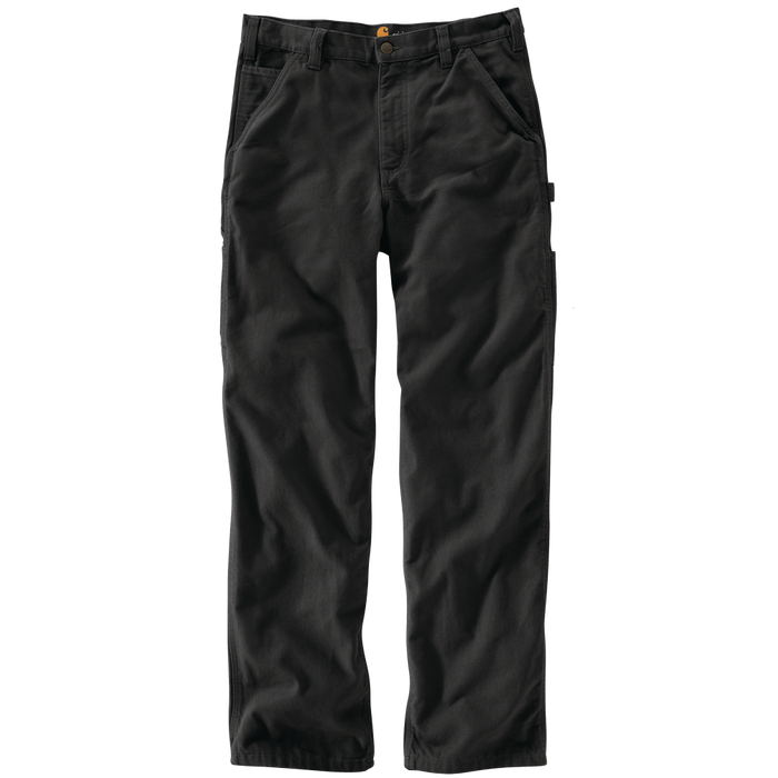 Loose Fit Washed Duck Flannel-Lined Utility Work Pant - BLK-Black | Carhartt B111