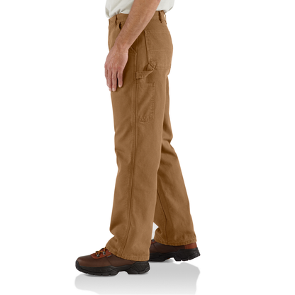 Loose Fit Washed Duck Flannel-Lined Utility Work Pant - BRN-Carhartt Brown | Carhartt B111
