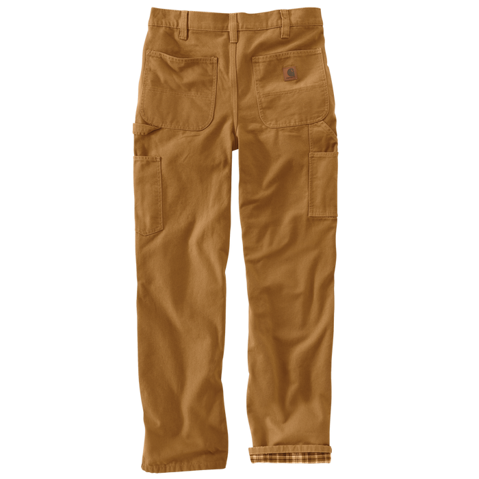 Loose Fit Washed Duck Flannel-Lined Utility Work Pant - BRN-Carhartt Brown | Carhartt B111
