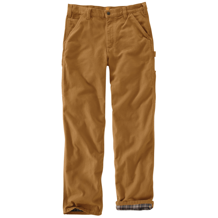 Loose Fit Washed Duck Flannel-Lined Utility Work Pant - BRN-Carhartt Brown | Carhartt B111