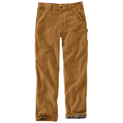 Loose Fit Washed Duck Flannel-Lined Utility Work Pant - BRN-Carhartt Brown | Carhartt B111