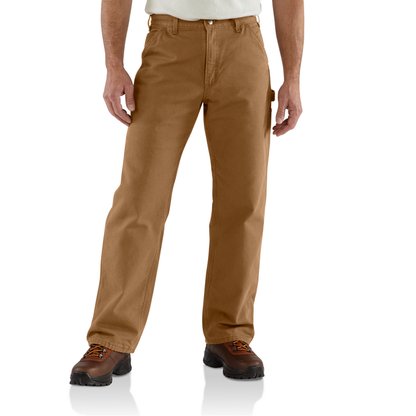 Loose Fit Washed Duck Flannel-Lined Utility Work Pant - BRN-Carhartt Brown | Carhartt B111