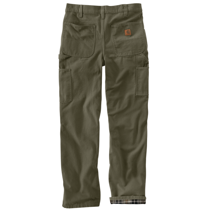 Loose Fit Washed Duck Flannel-Lined Utility Work Pant - MOS-Moss | Carhartt B111