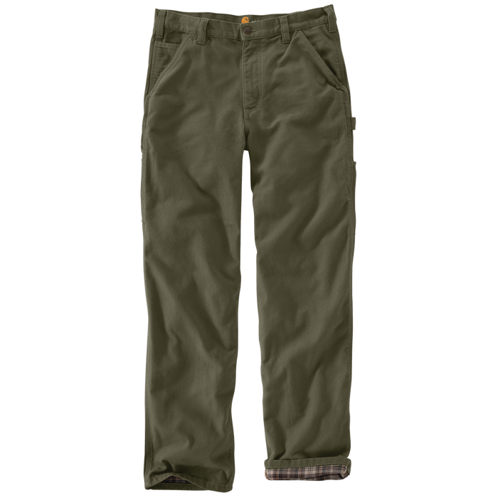Loose Fit Washed Duck Flannel-Lined Utility Work Pant - MOS-Moss | Carhartt B111
