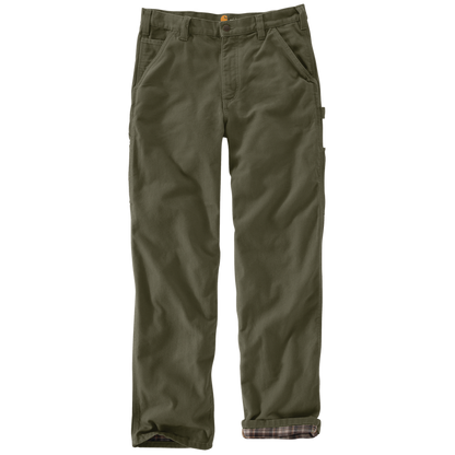Loose Fit Washed Duck Flannel-Lined Utility Work Pant - MOS-Moss | Carhartt B111