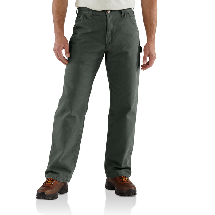 Loose Fit Washed Duck Flannel-Lined Utility Work Pant - MOS-Moss | Carhartt B111